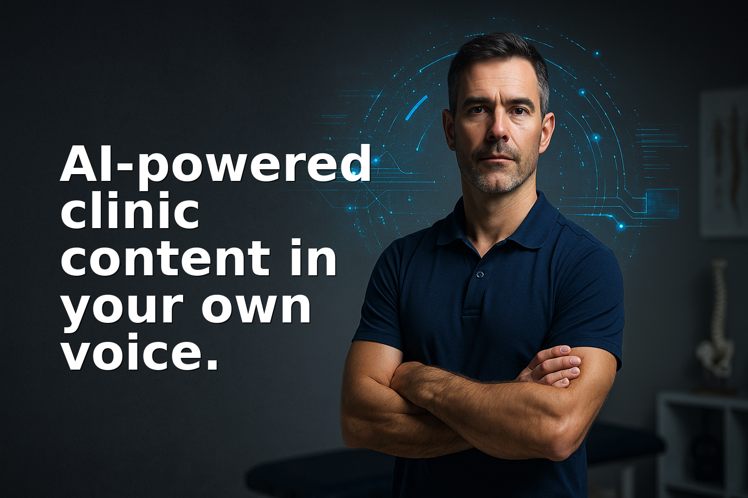 Featured image stating AI Powered clinic content in your own voice.